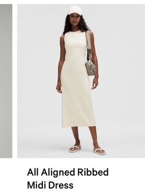 NWOT Lululemon All Aligned Ribbed Dress 10 Light Ivory